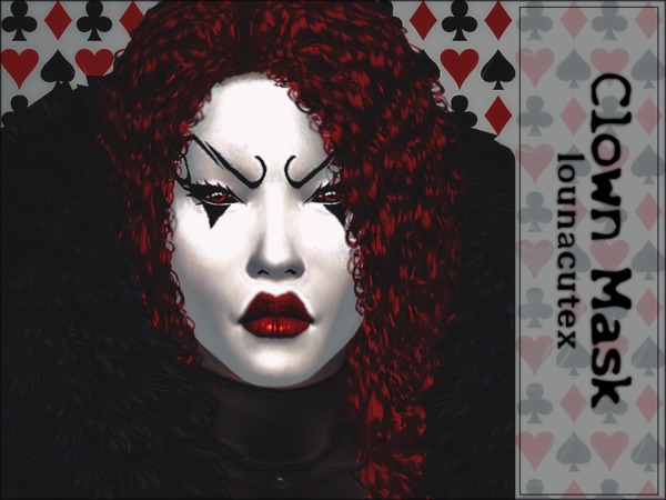 Sims 4 Horror Clown Mask Tattoo by Louna at TSR