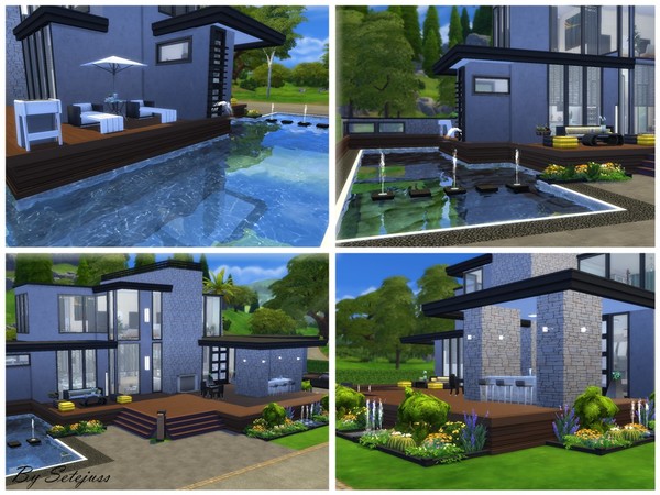 Sims 4 Modern Caeli house by setejuss at TSR