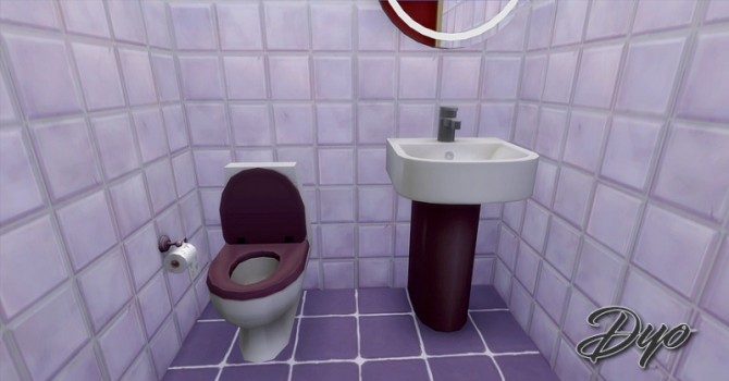 Sims 4 Purple bathroom NSBC by Dyokabb at Les Sims4