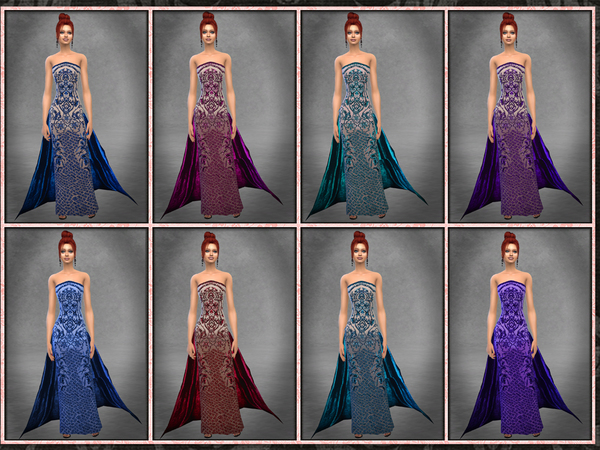 Sims 4 Jewel Embellished Gown with Train by Five5Cats at TSR