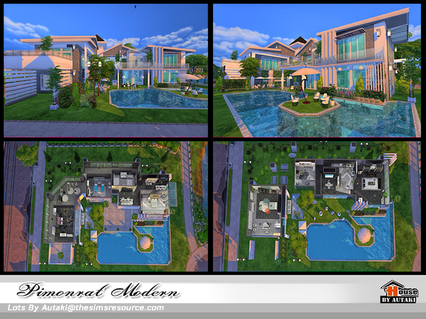 Sims 4 Pimonrat Modern house by autaki at TSR