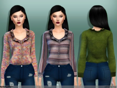 Adriana top by belaloallure at TSR » Sims 4 Updates