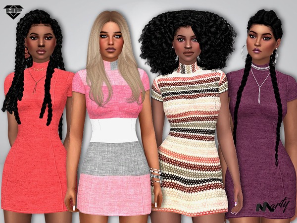 Sims 4 MP Cool Autumn Mini Dress by MartyP at TSR