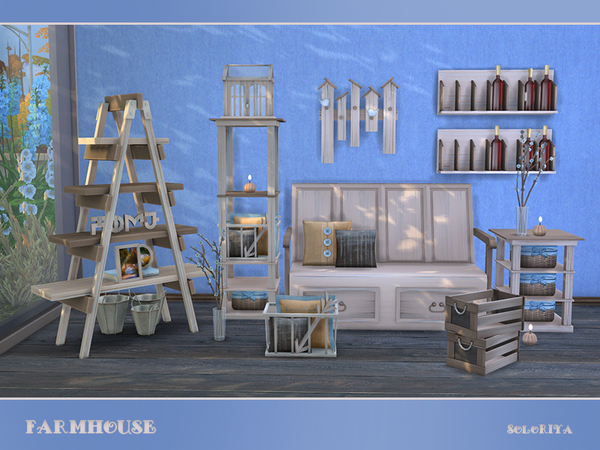 Sims 4 Modern farmhouse set by soloriya at TSR