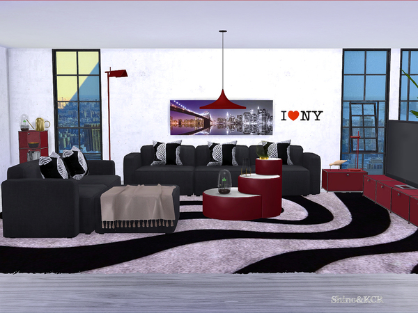 Sims 4 Living New York by ShinoKCR at TSR