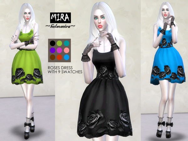Sims 4 MIRA Rose Dress by Helsoseira at TSR