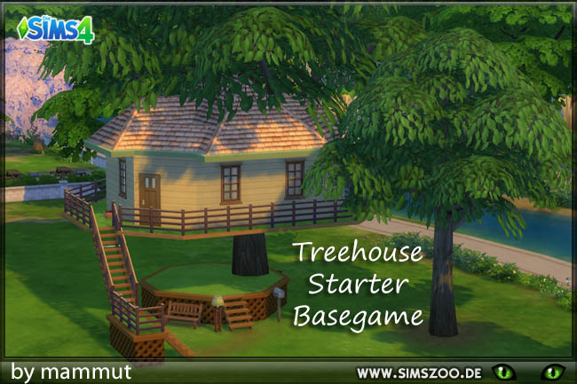 Sims 4 Treehouse starter BG by mammut at Blacky’s Sims Zoo
