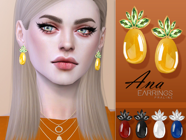 Sims 4 Ana Earrings by Pralinesims at TSR