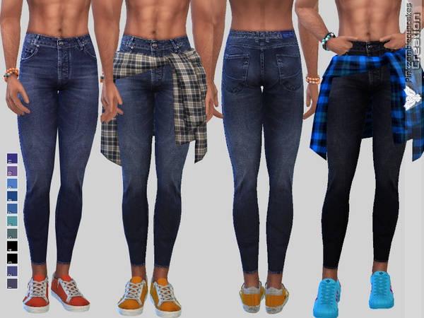 Sims 4 Blue Denim For Him by Pinkzombiecupcakes at TSR