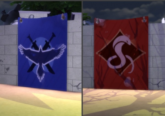 Sims 4 Red Vs. Blue team flags by GoldenEcho at Mod The Sims