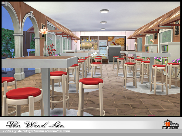 Sims 4 The Wood Lin restaurant NoCC by autaki at TSR