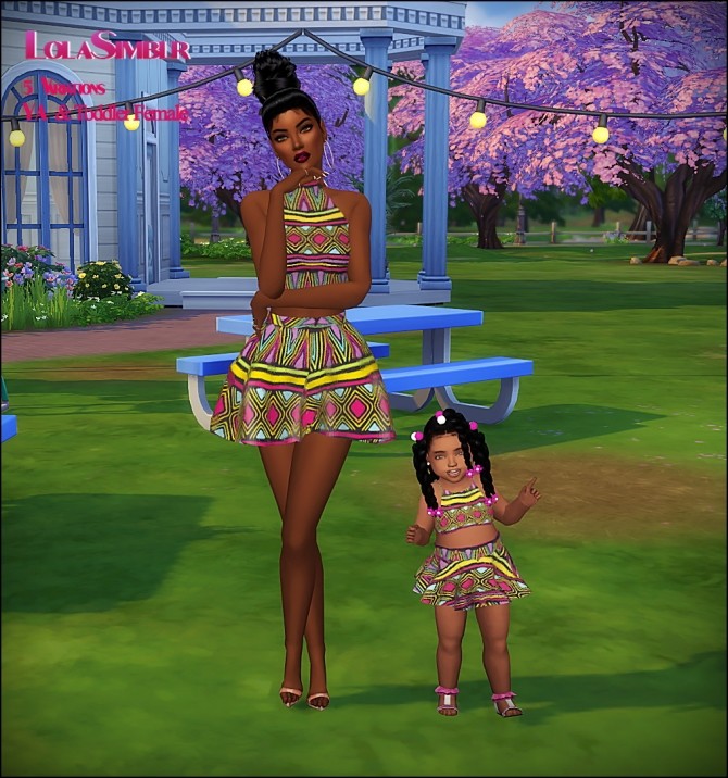 Sims 4 5 Mommy and me matching outfits at The Beautiful Sims of Color