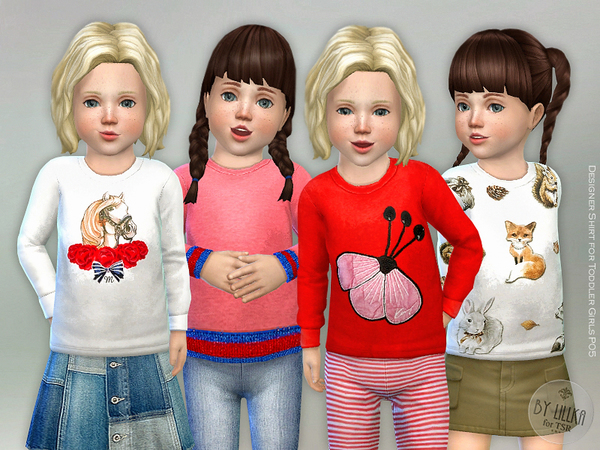 Sims 4 Designer Shirt for Toddler Girls P05 by lillka at TSR