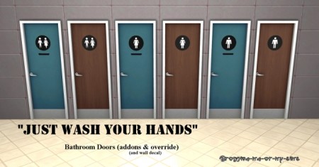 Bathroom Door Addons & Override by lemememeringue at Mod The Sims