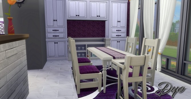 Sims 4 Diningroom NSBC purple by Dyokabb at Les Sims4