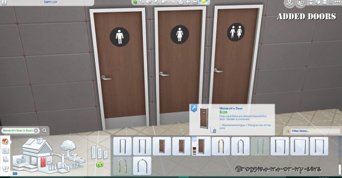 Sims 4 Bathroom Door Addons & Override by lemememeringue at Mod The Sims