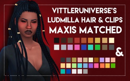 VittlerUniverse’s Ludmilla Hair & Clips by Weepingsimmer at SimsWorkshop
