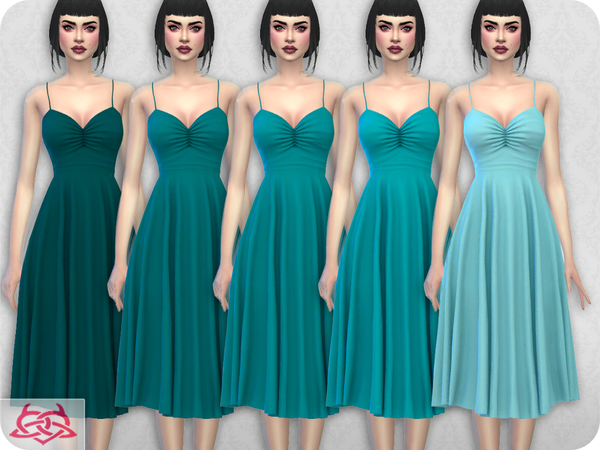 Sims 4 Claudia dress RECOLOR 3 by Colores Urbanos at TSR