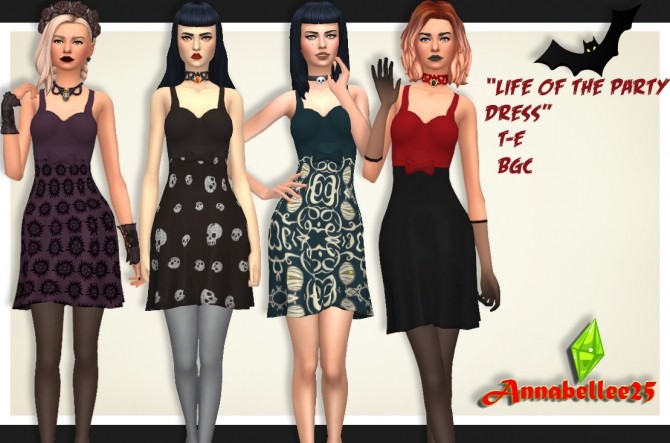 Sims 4 Life Of The Halloween Party Dress by Annabellee25 at SimsWorkshop