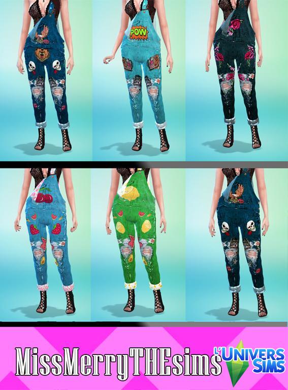 Sims 4 Unbalance dungarees by missmerrythesims at L’UniverSims