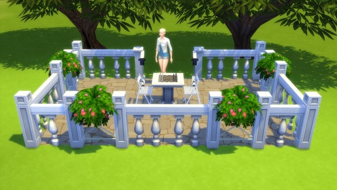 Sims 4 Go Green Fence Enhancers with Potted Plants by Snowhaze at TSR
