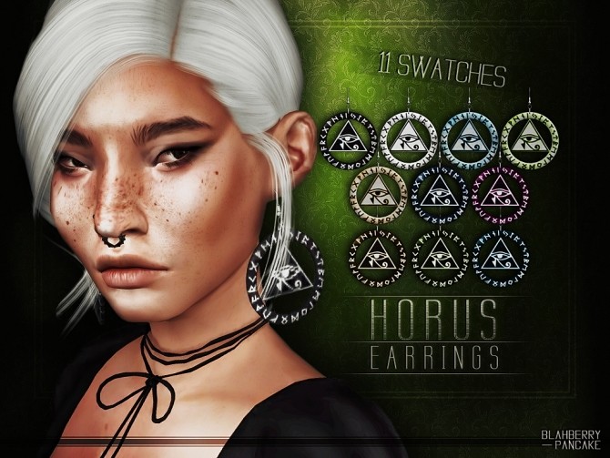 Sims 4 Horus earrings at Blahberry Pancake