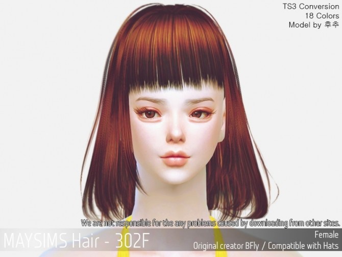 Sims 4 Hair 303F (B fly) at May Sims