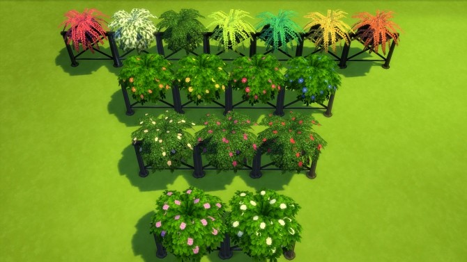 Sims 4 Go Green Fence Enhancers with Potted Plants by Snowhaze at TSR