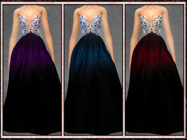 Sims 4 GP Jeweled Low Cut Gown by Five5Cats at TSR