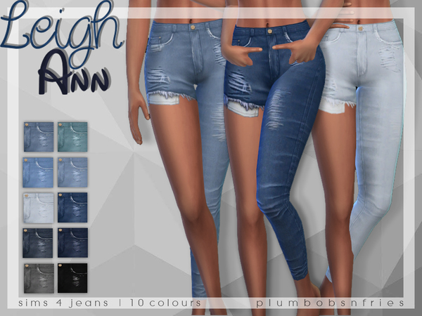 Sims 4 PnF Leigh Ann jeans by Plumbobs n Fries at TSR