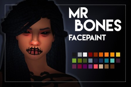 Mr Bones Facepaint by Weepingsimmer at SimsWorkshop