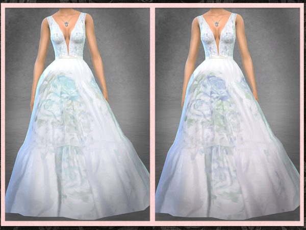Sims 4 Floral Bridal Gown by Five5Cats at TSR