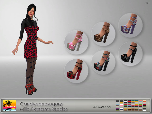 Sims 4 Candycanesugary Milla Platforms Recolor at Elfdor Sims