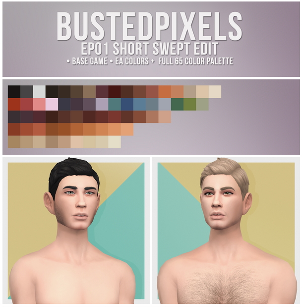Sims 4 EP01 Short Swept Male Hair Edit at Busted Pixels