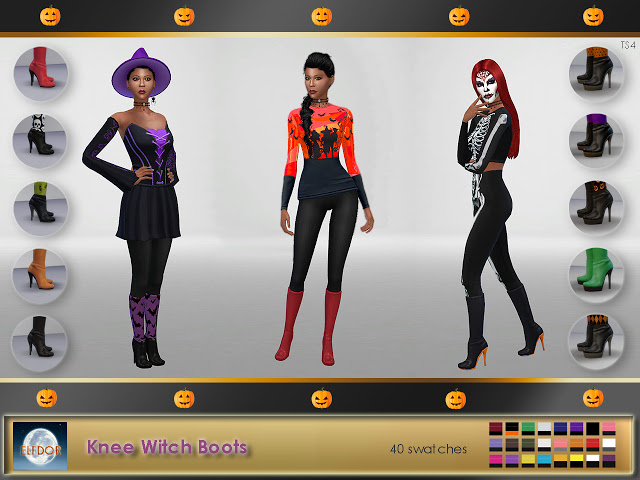 Sims 4 Knee Witch Boots at Elfdor Sims