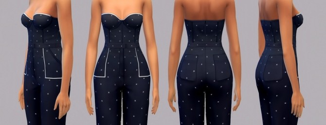 Sims 4 Polka dot bustier jumpsuits at manuea Pinny