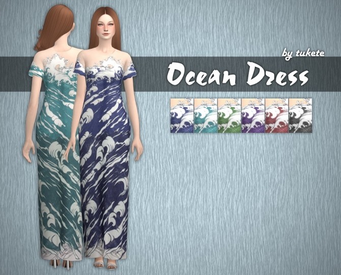 Sims 4 Ocean Dress at Tukete