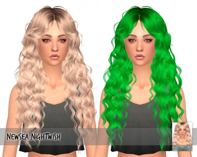 Sims 4 Newsea NightWish Hair retexture at Nessa Sims