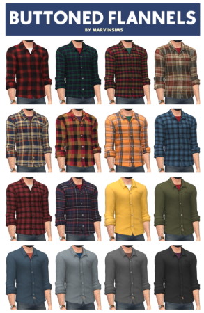 Buttoned Flannels & Undershirts at Marvin Sims » Sims 4 Updates
