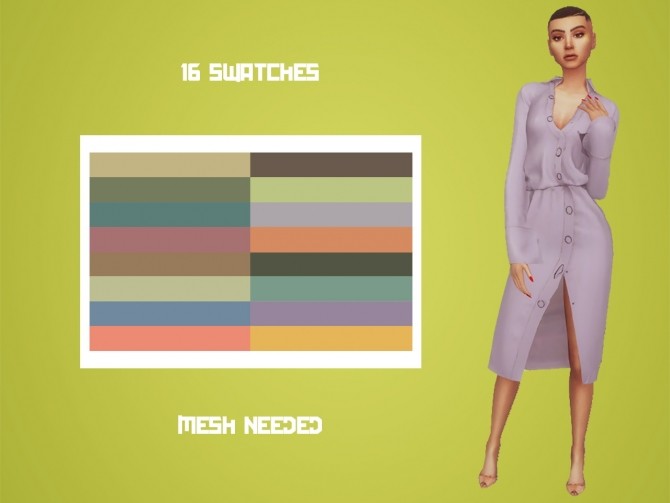 Sims 4 Volatile Sims’ Pre Fall Shirt Dress RECOLOR at Meraki – simblrdearie