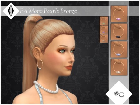 EA Mono Pearls Bronze Earrings by ALExIA483 at TSR