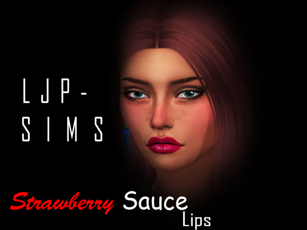 Sims 4 Strawberry Sauce Lips by LJP Sims at TSR