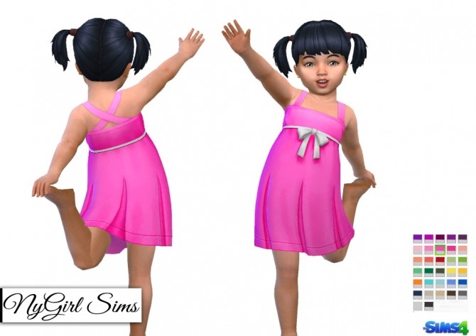 Sims 4 Pleated Tank Dress with Bow at NyGirl Sims