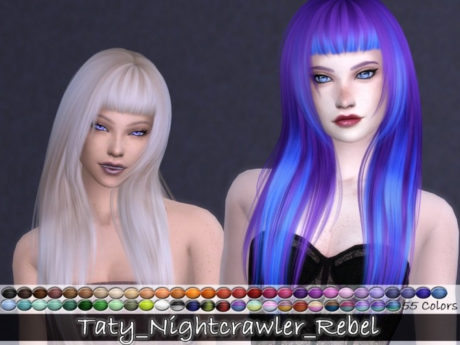 Sims 4 Nightcrawler Hair Rebel retexture at Taty – Eámanë Palantír