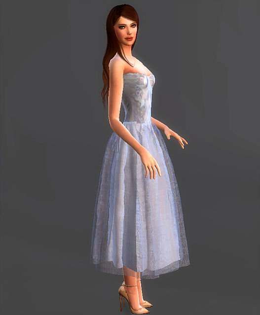 Sims 4 Blue Tea Dress at Magnolian Farewell