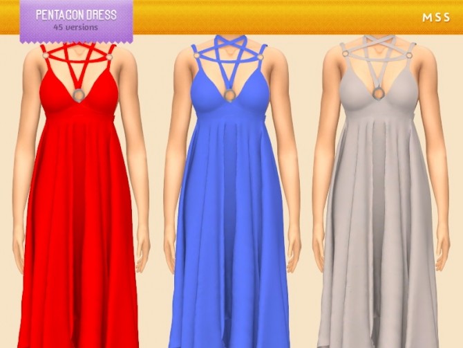 Sims 4 Pentagon Dress by midnightskysims at SimsWorkshop