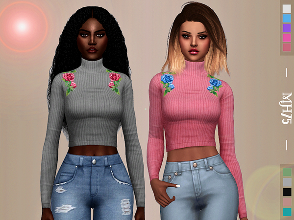Sims 4 Boohoo Rose Tops by Margeh 75 at TSR