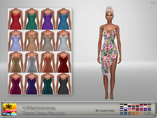 Sims 4 VittlerUniverse Tiarra Dress Recolor at Elfdor Sims