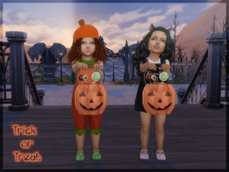 Trick or Treat! Pumpkin bucket and pose pack by Giulietta at Sims 4 Studio