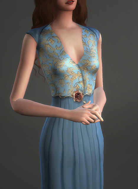 Sims 4 Rose Brocade Dress Margaery Tyrell at Magnolian Farewell